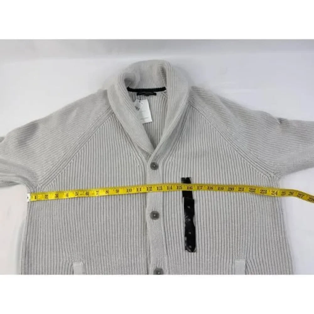 BANANA REPUBLIC Cardigan Sweater Button Shawl Collar Cotton Size XL Gray